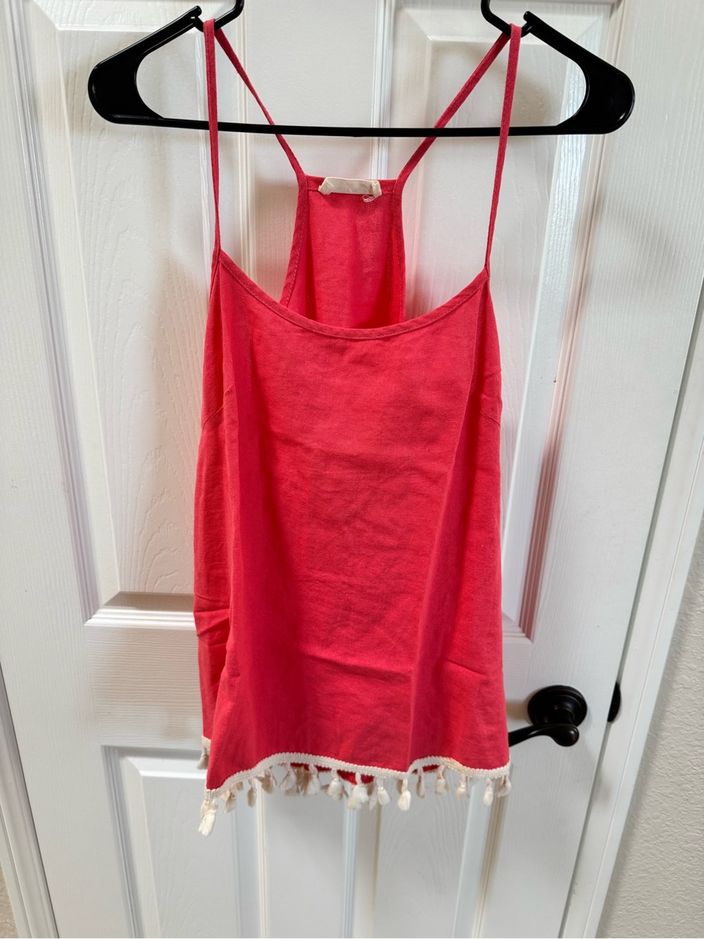 twenty second Coral Strap Camisole Top Tassel Hem 100% cotton
